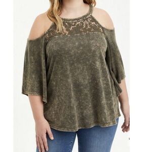 Torrid jersey cold shoulder tank